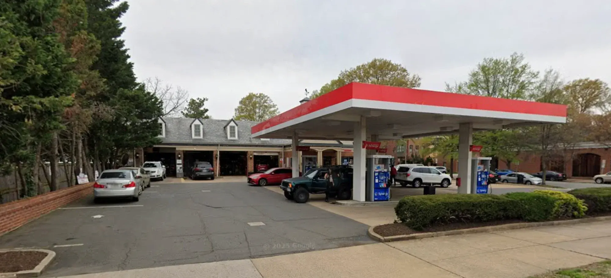 Virginia state inspection bays at Old Town Exxon on S. Washington St in Old Town Alexandria